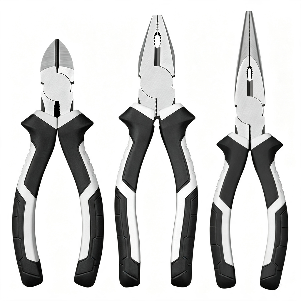 8 Inch Industrial-Grade Pliers 3-Piece Set